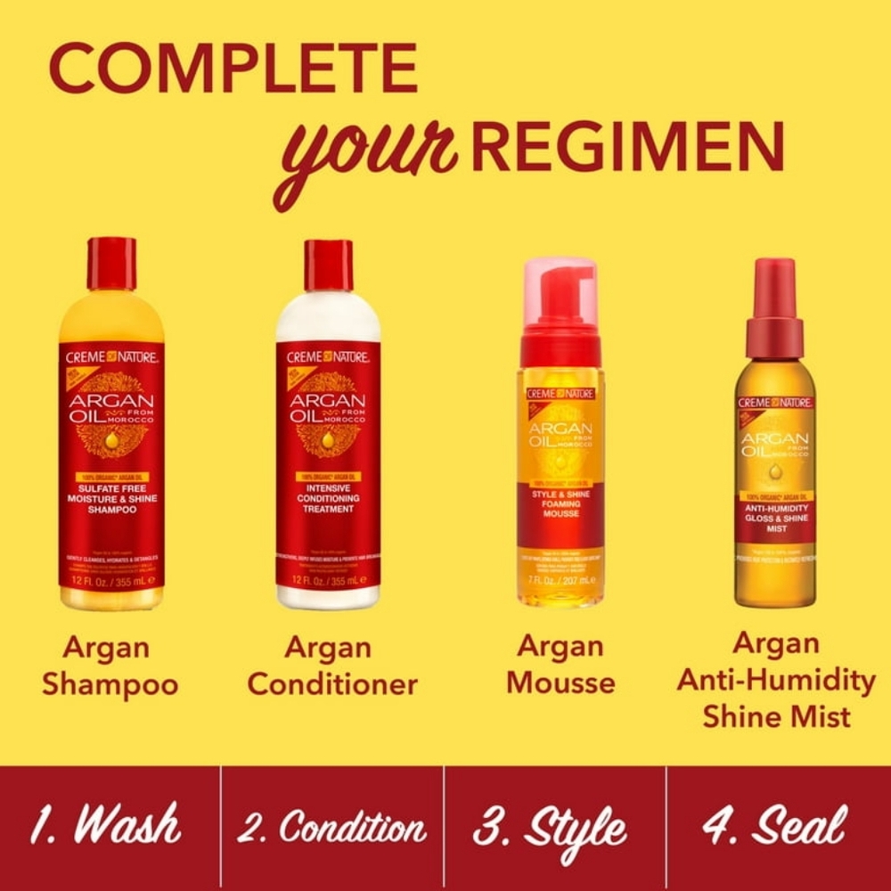 TWO Creme of Nature® Argan Oil from Morocco Anti-Humidity Gloss&Shine Mist 4oz - Picture 6 of 9